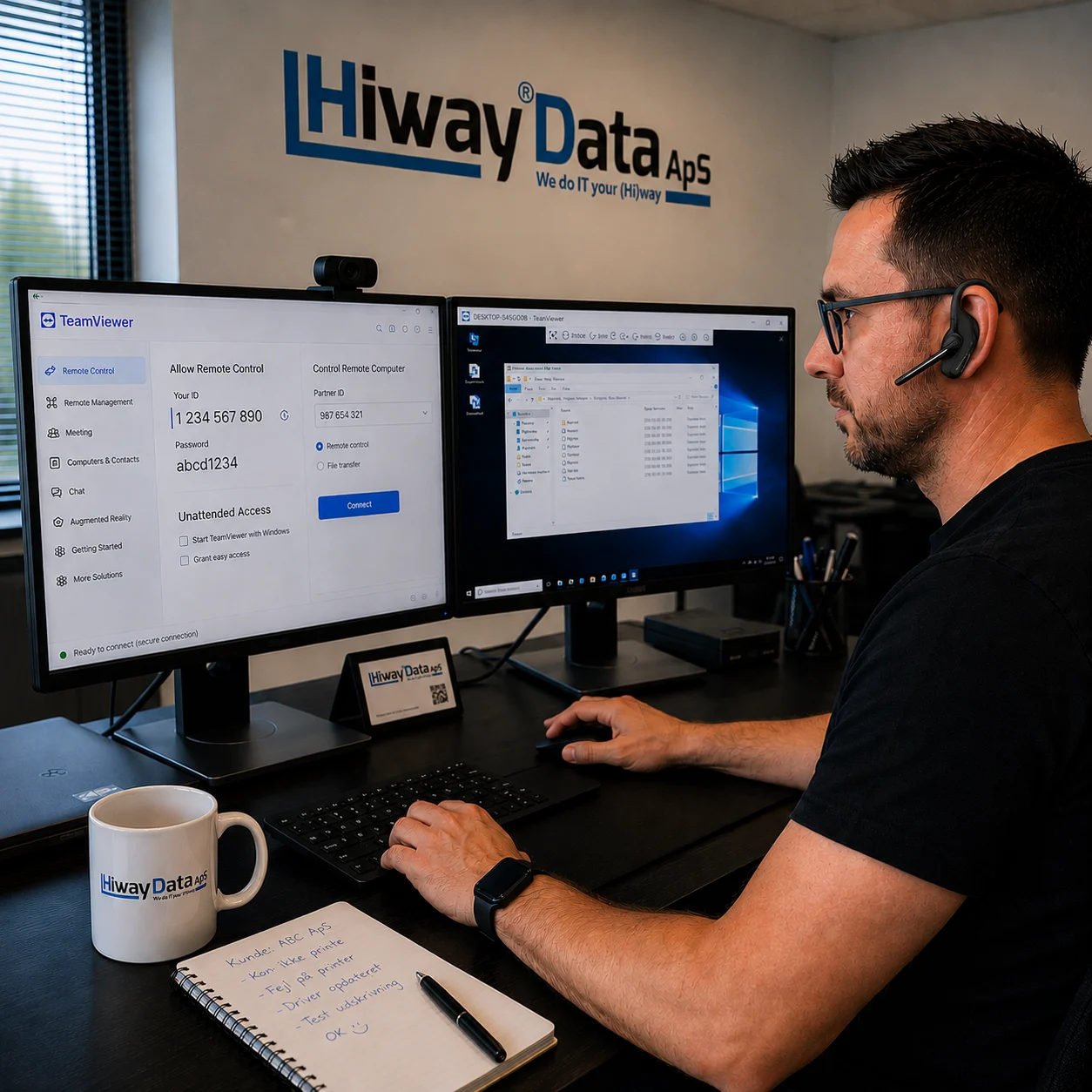 Fjernsupport fra Hiway Data