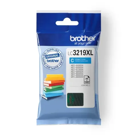 Brother LC 3219XLC Cyan 1500 sider Blæk