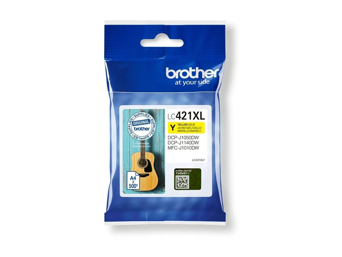 Brother LC 421XLY Gul 500 sider Blæk