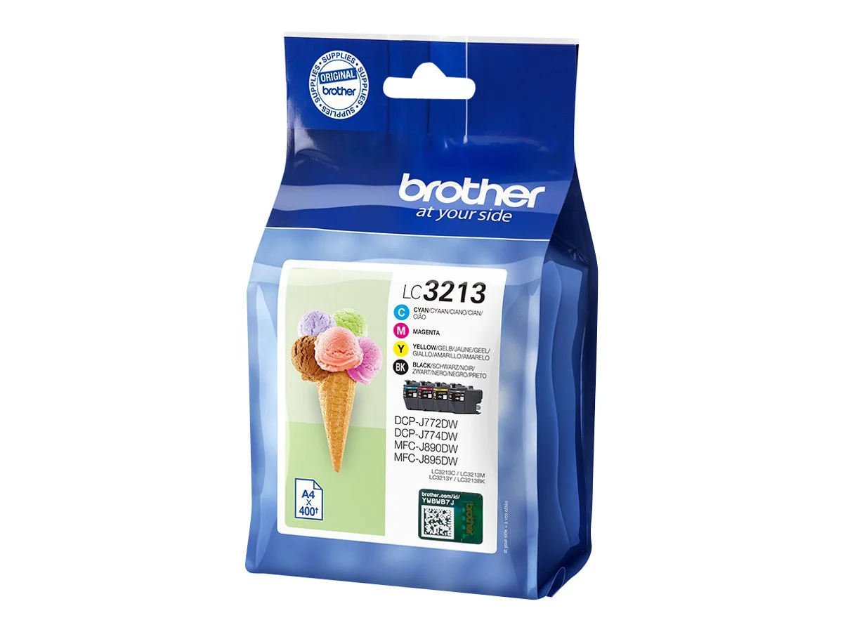 Brother LC 3213 Value Pack Sort Gul Cyan Magenta 400 sider