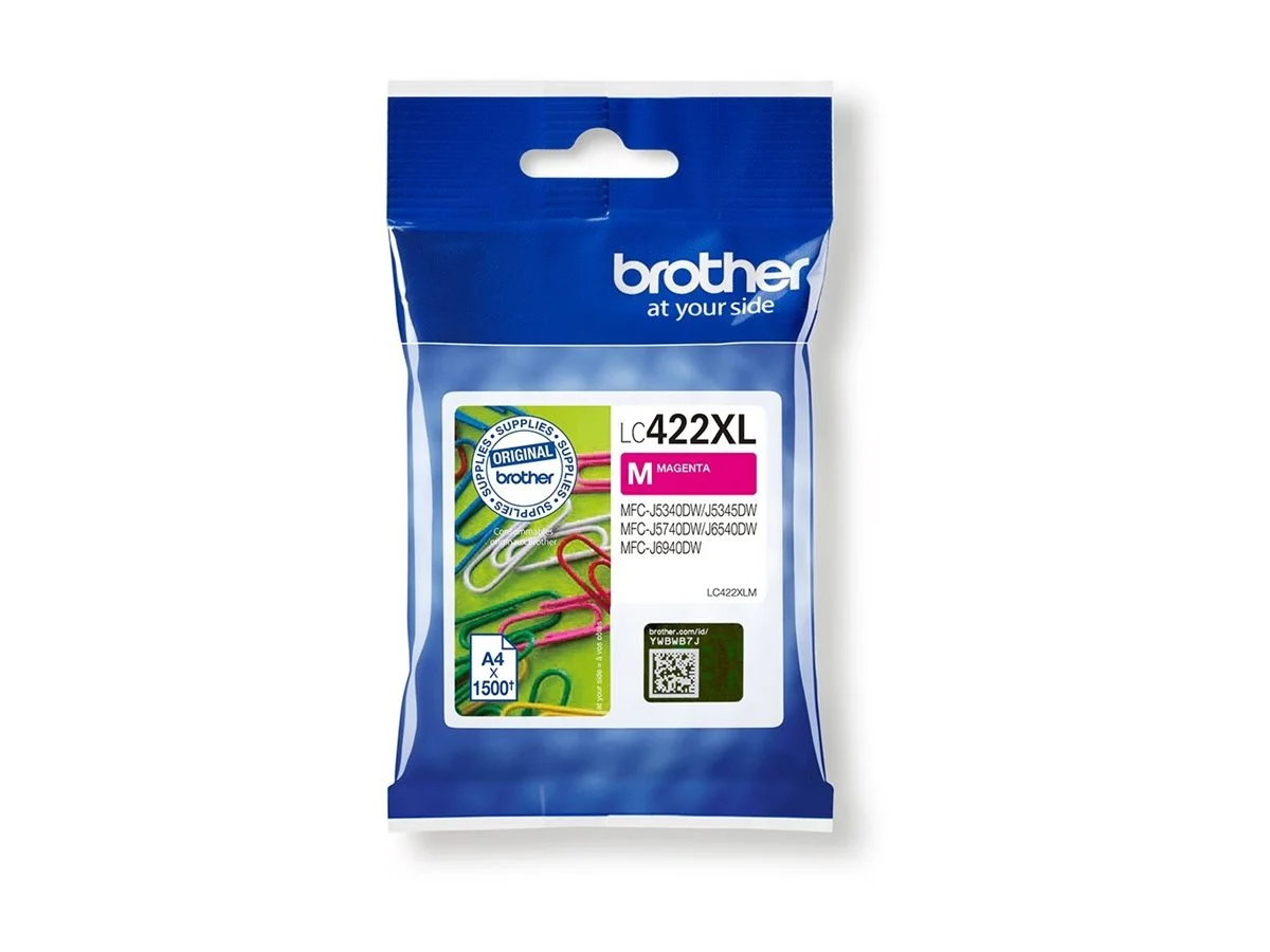 Brother LC 422XLM Magenta 1500 sider Blæk