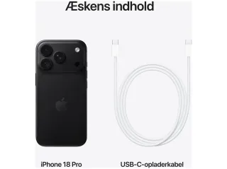 Apple iPhone 18 Pro 6.3" 256GB Sort