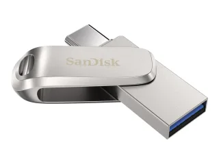 SanDisk Ultra Dual Drive Luxe 64GB USB 3.2 Gen 1 / USB-C USB stick Sølv