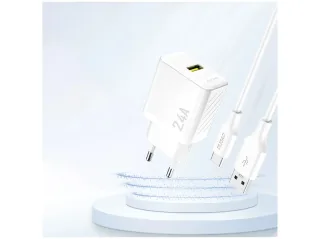 Dudao A23EU Adapter 12Watt GaN 1xUSB-A Hvid